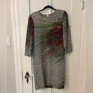 Vintage Japanese Elegant Floral Print Dress Fully Lined